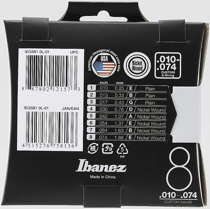 Фото Струны для электрогитары IBANEZ IEGS81