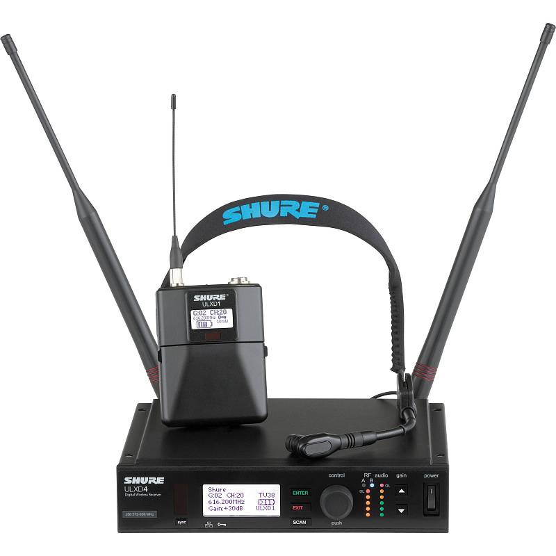 Фото SHURE ULXD14E/SM35-K51 606-670 MHz цифровая инструментальная радиосистема с портативным передатчиком ULXD1 и головным микрофоном