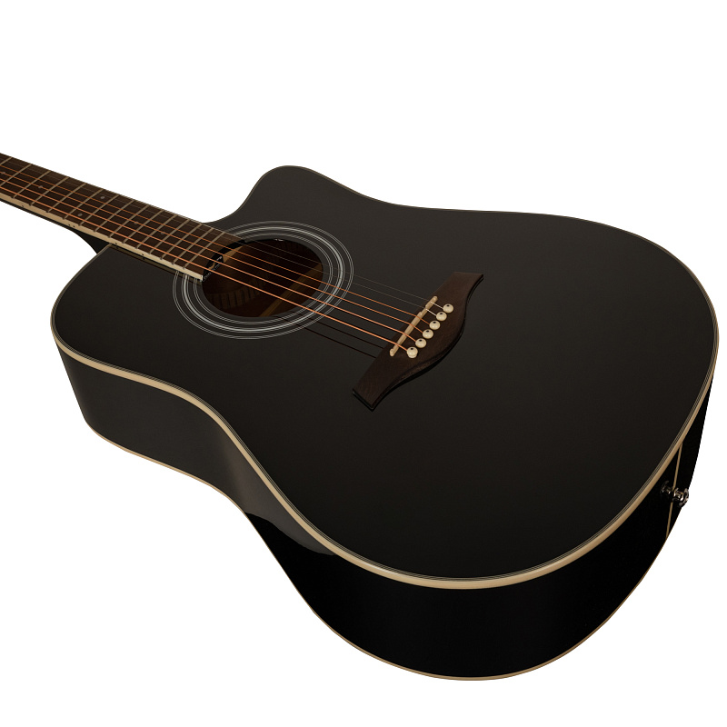 Фото Акустическая гитара ROCKDALE Aurora D6 Gloss C BK