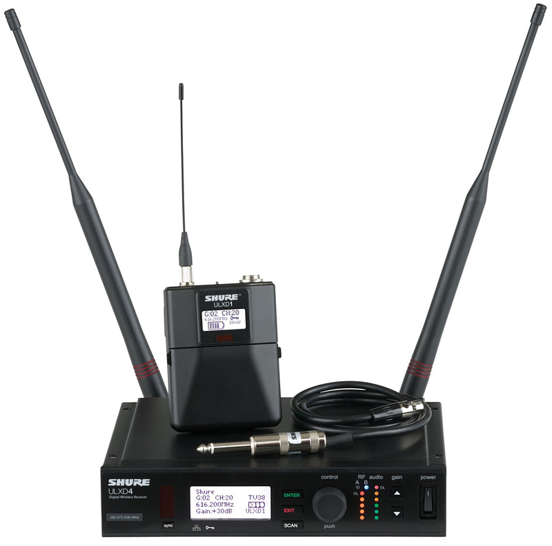 Фото SHURE ULXD14E K51 606 - 670 MHz цифровая инструментальная радиосистема с портативным передатчиком ULXD1