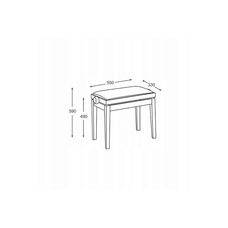Фото Банкетка для фортепиано Hidrau X24 Black Mat