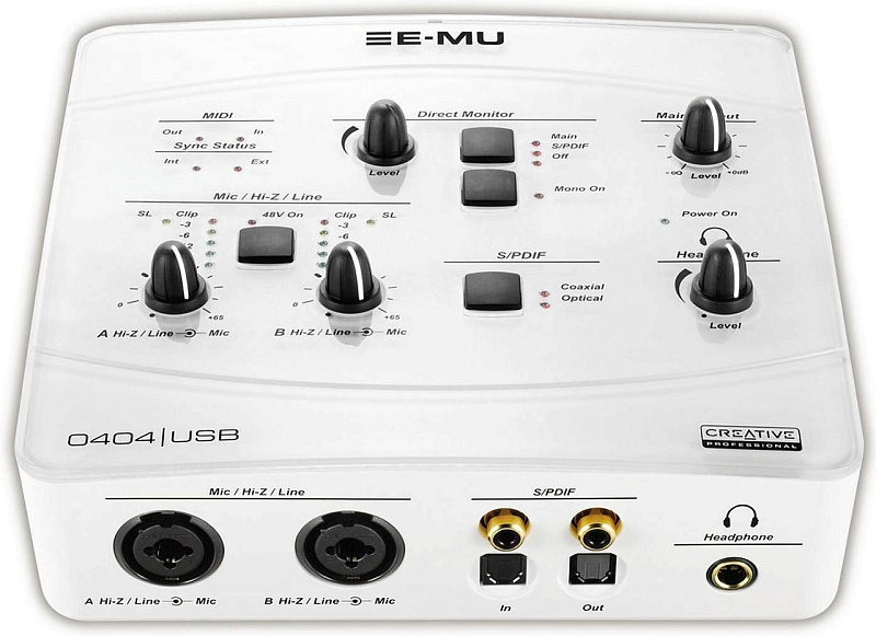 Фото Аудиоинтерфейс Creative Professional E-MU 0404 USB White